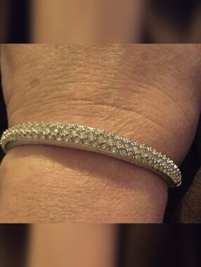 Christian Dior Silver Tone Hinged Bracelet